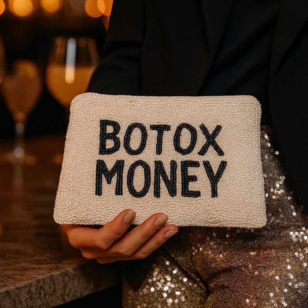 Botox Money Clutch – Funny Beaded Purse for Med Spa Lovers & Glam Girls